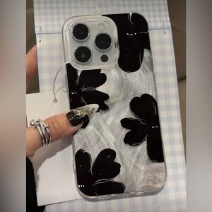 Samsung Galaxy Phone Case Floral Black Flowers Soft Shell Case